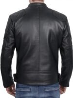 Men's Black Cafe Racer Leather Jacket