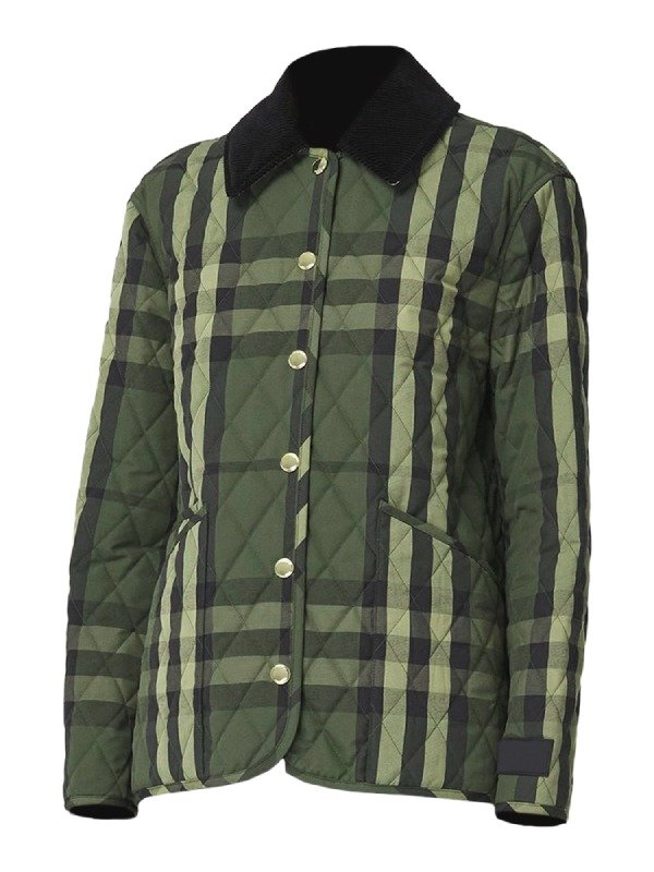 Kate Middleton Quilted Plaid Green Checked Jacket Kate Middleton Quilted Checked Jacket