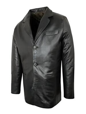 Black Blazer Leather For Jacket Mens