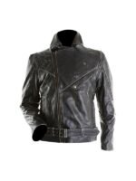 Mens Black Distressed Brando Motorcycle Jacket