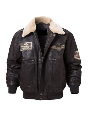 Men's Brown Jacket with Removeable Collar