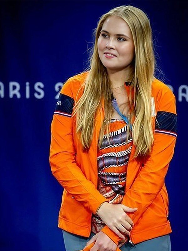 Paris Olympic Games 2024 Princess Amalia Jacket Princess Amalia Paris Olympic 2024 Orange Track Games Jacket