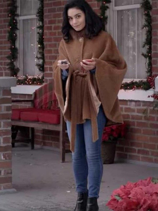Vanessa Hudgens The Knight Before Christmas Brooke Cape Coat The Knight Before Christmas Vanessa Hudgens Coat