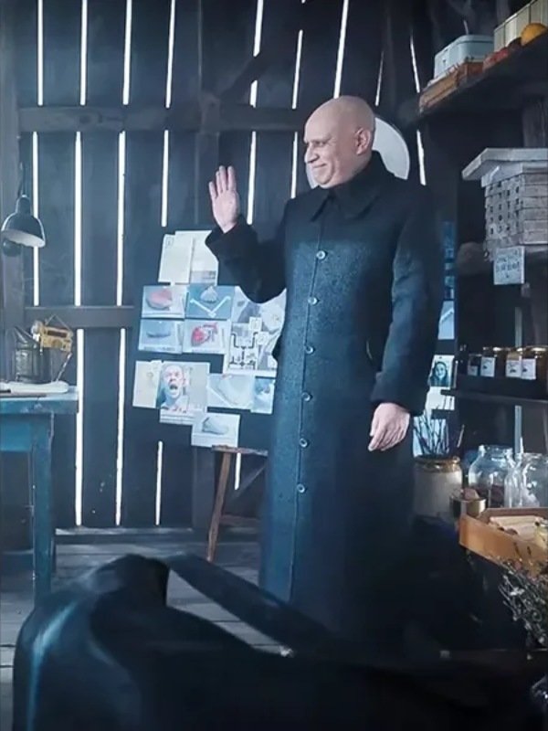 Wednesday Uncle Fester Black Coat _ Fred Armisen Black Coat Fred Armisen TV Series Wednesday 2022 Uncle Fester Black Coat
