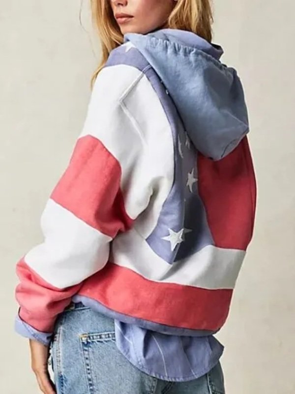 Buy Tricia Fix USA Flag Hoodie _ American Flag Pullover Hoodie American Flag Tricia Fix Pullover Hoodie