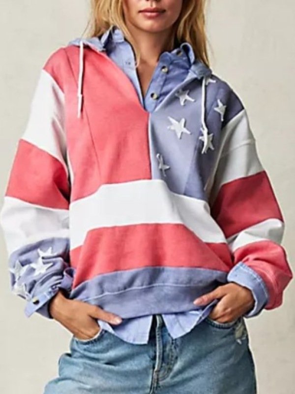 Buy Tricia Fix USA Flag Hoodie _ American Flag Pullover