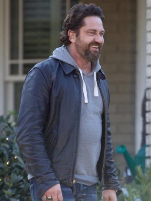 Gerard Butler Den Of Thieves Black Leather Jacket Gerard Butler Den Of Thieves Black Leather Jacket