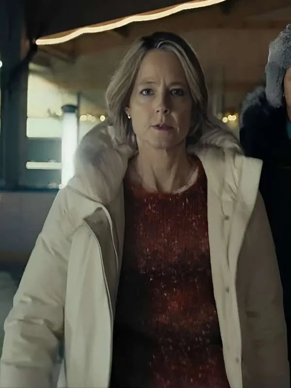 Jodie Foster True Detective Night Country S04 Liz Danvers White Puffer Jacket True Detective S4 Jodie Foster White Jacket