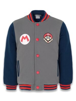 Super Mario Varsity Wool Jacket For Men And Women
