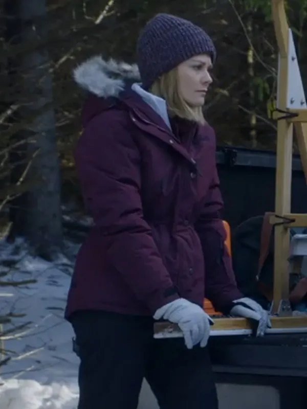 Kim Matula The Finnish Line 2024 Purple Fur Jacket The Finnish Line Kim Matula Purple Hooded Jacket