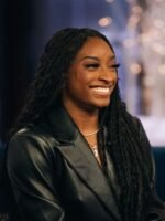 The Kelly Clarkson Show 2024 Simone Biles Black Leather Blazer